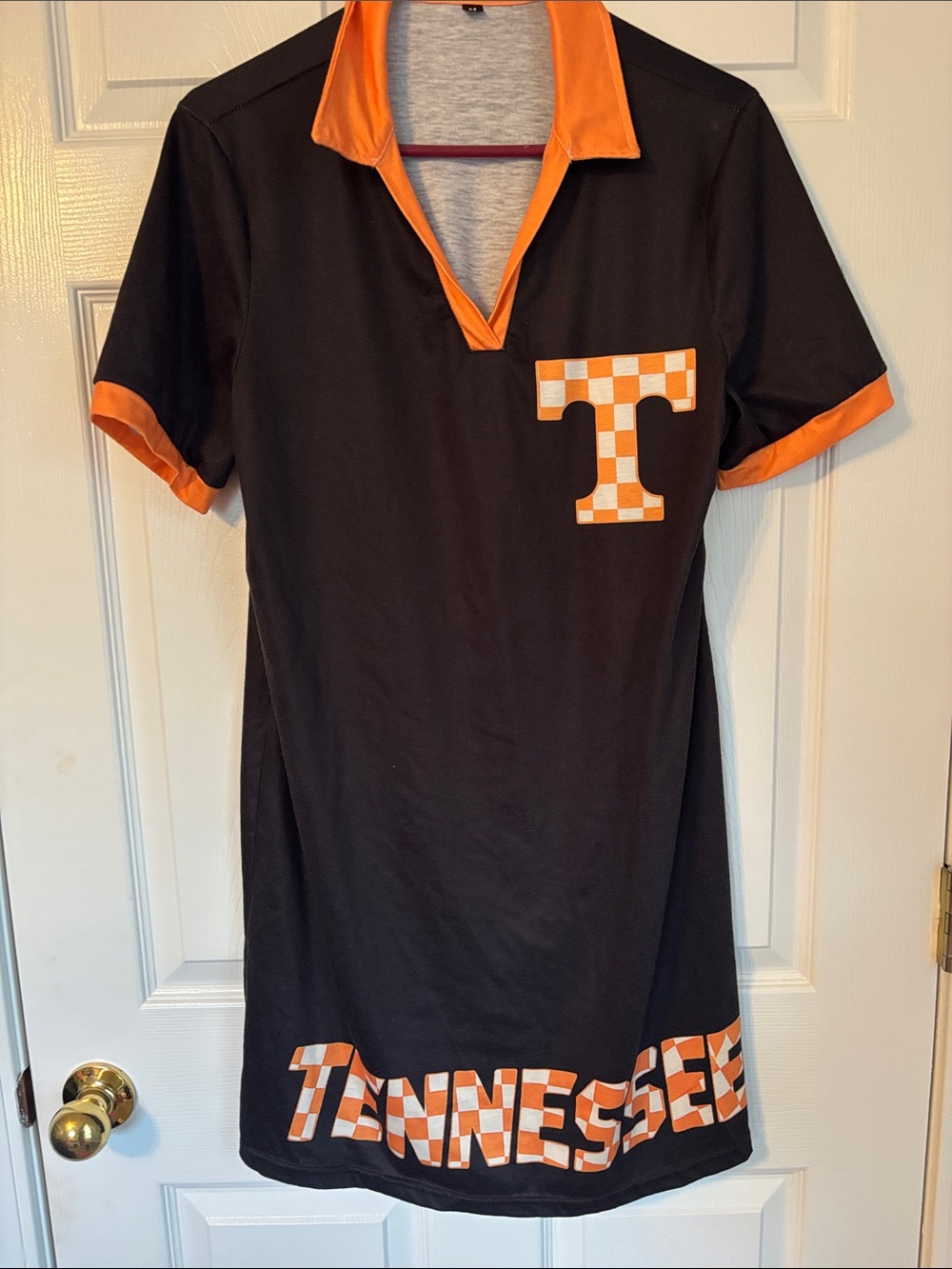 Tennessee Checkerboard 'T' Black & Orange Dress